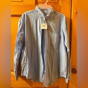 American Eagle Outfitters Light Blue Striped Button-Up Shirt